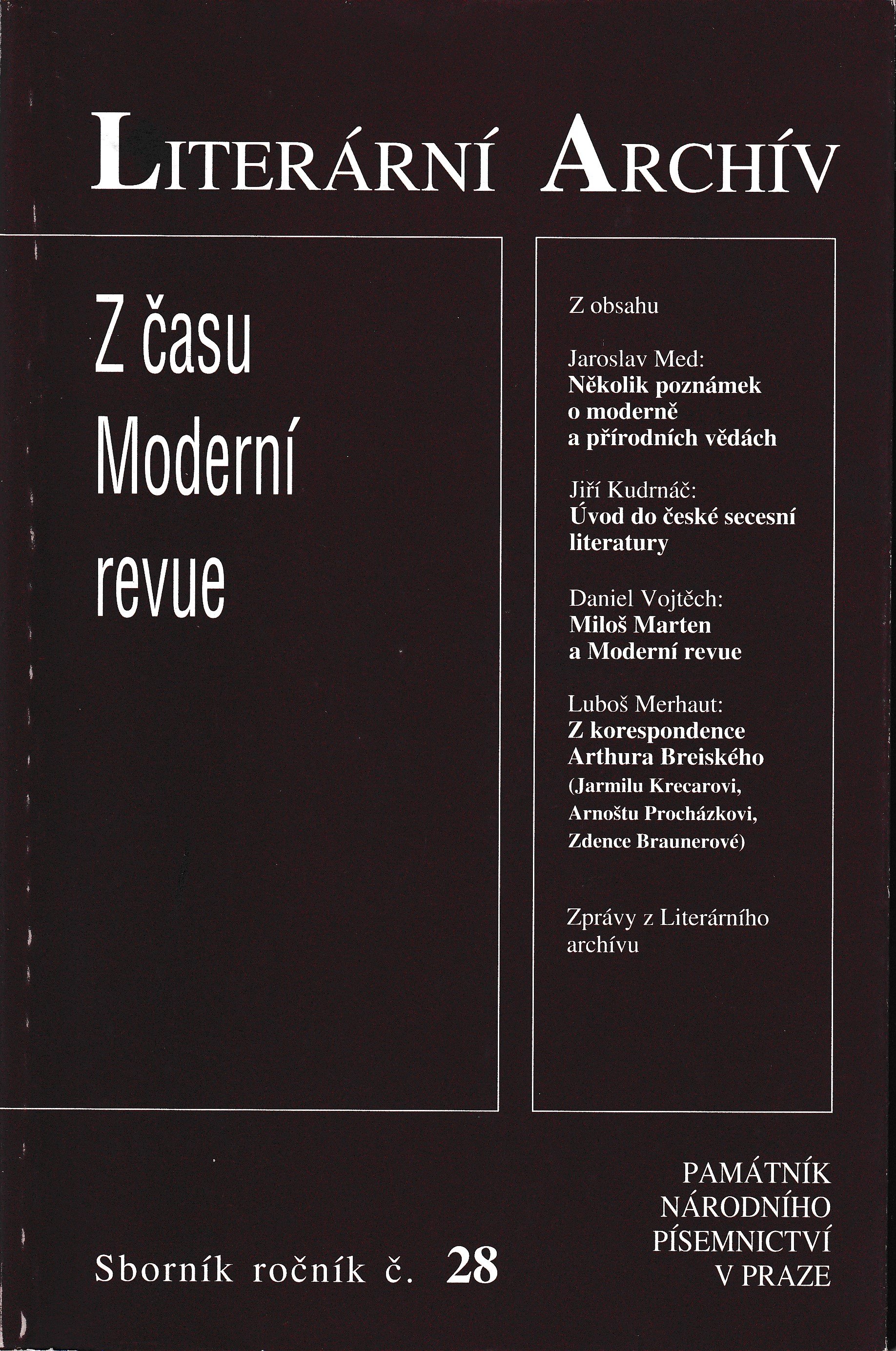 Literární archív : Z času Moderní revue (sborník ročník č. 28)