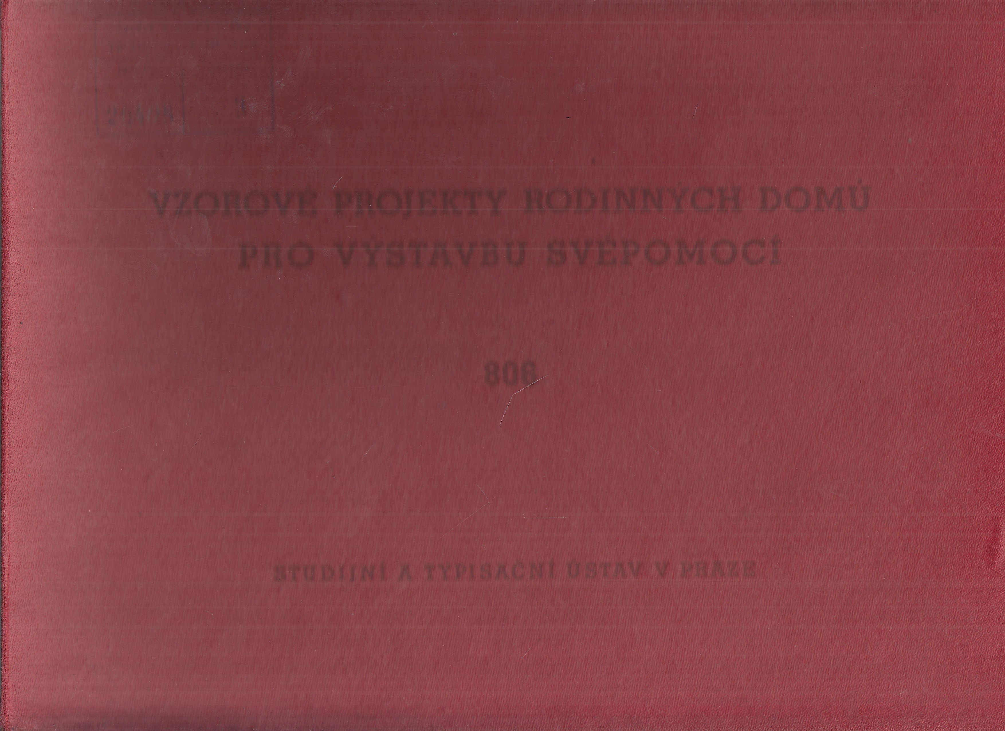 Vzorové projekty rodinných domů pro výstavbu svépomocí. Květen 1959/806