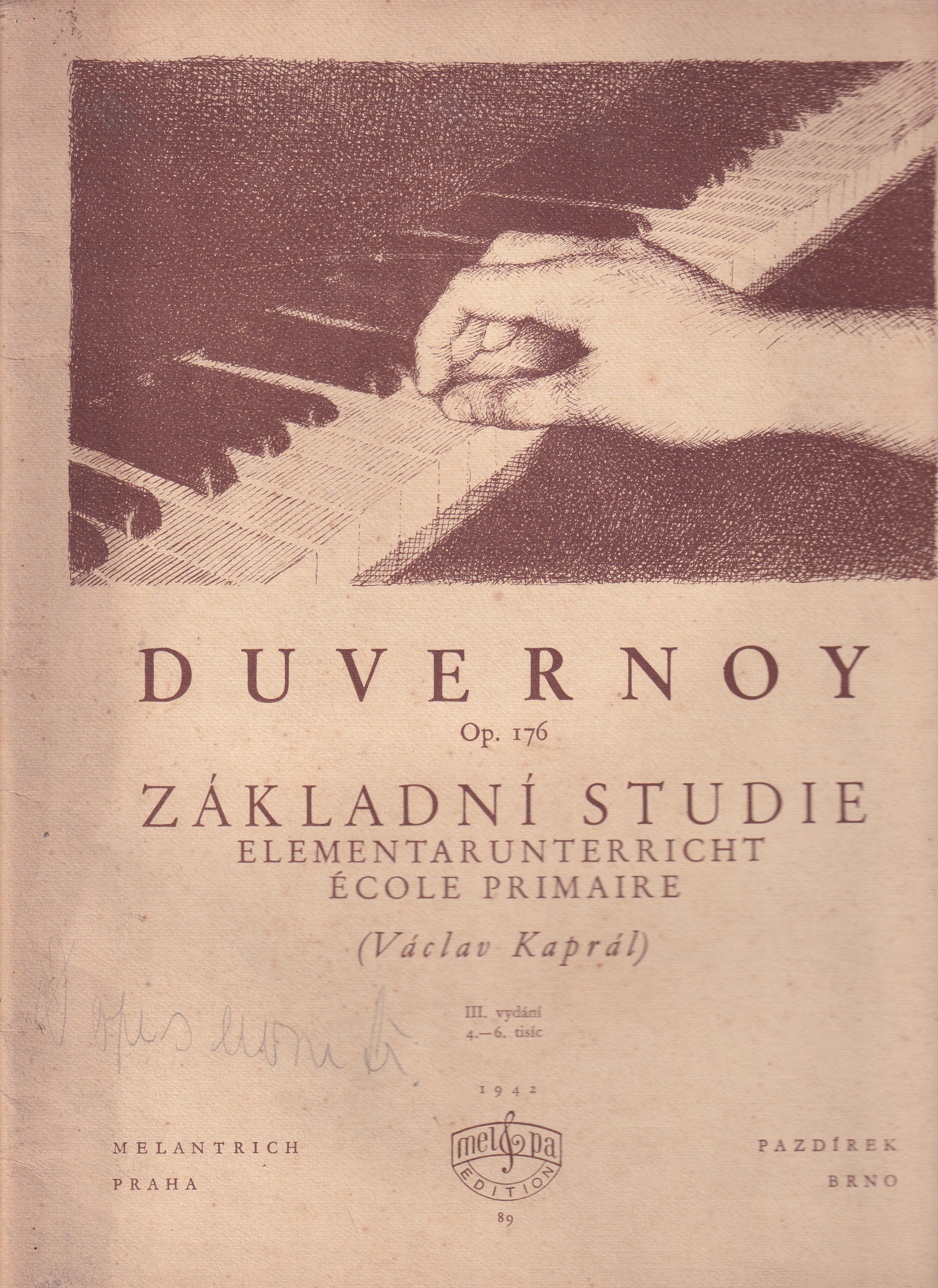 Duvernoy -Op. 176 - Základní studie - noty