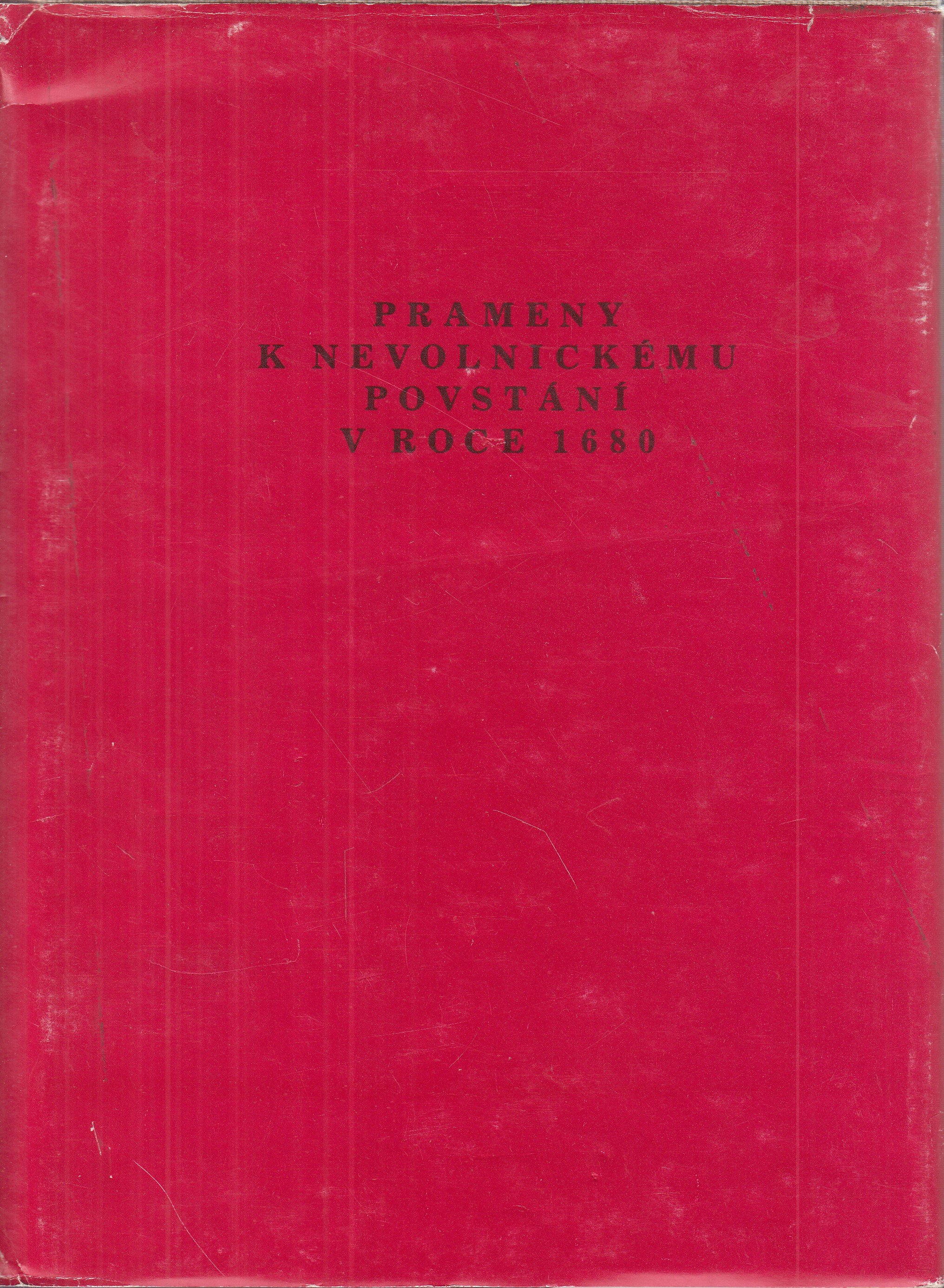 Prameny k nevolnickému povstání v roce 1680