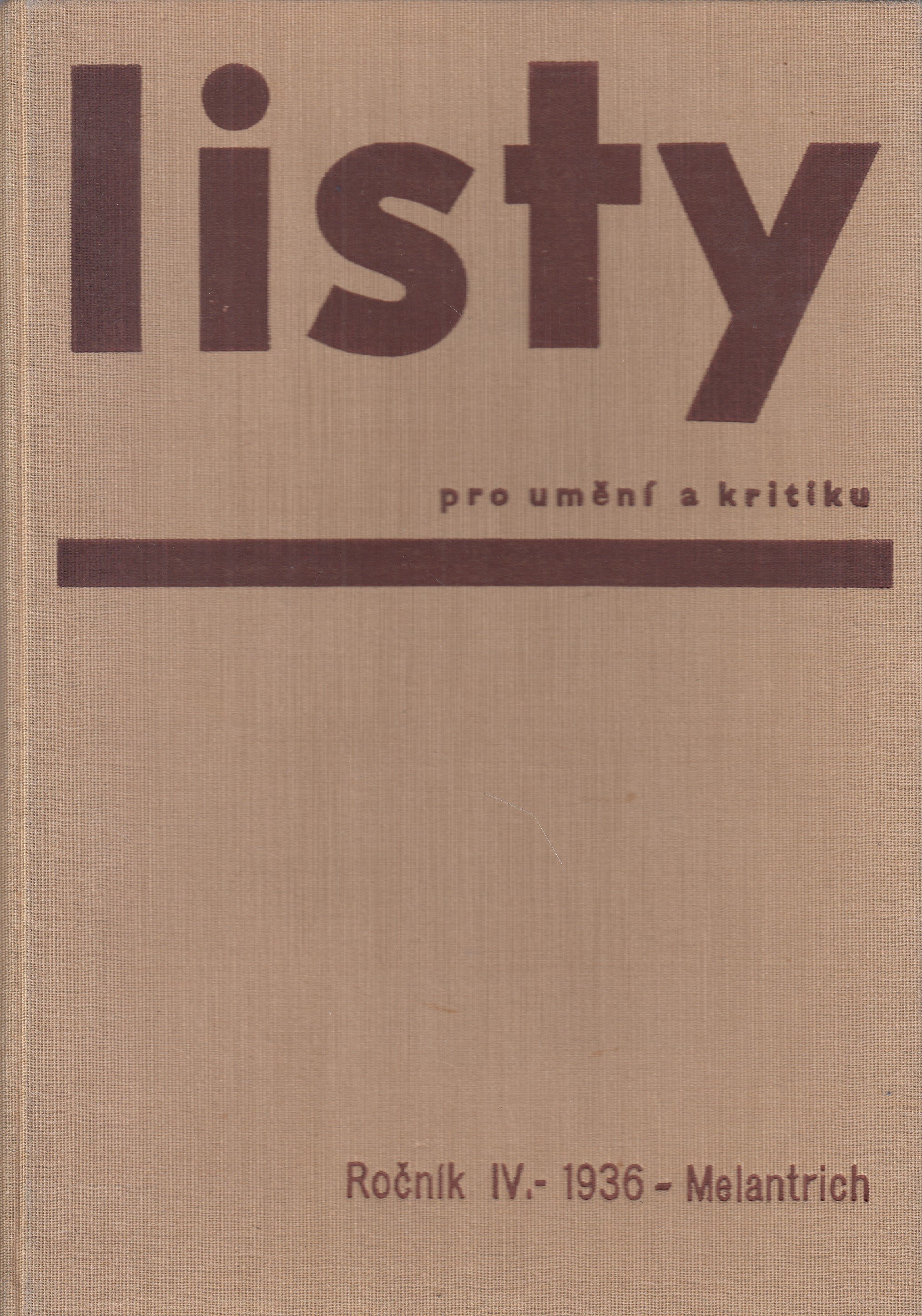 Listy pro umění a kritiku, ročník IV. (1936)