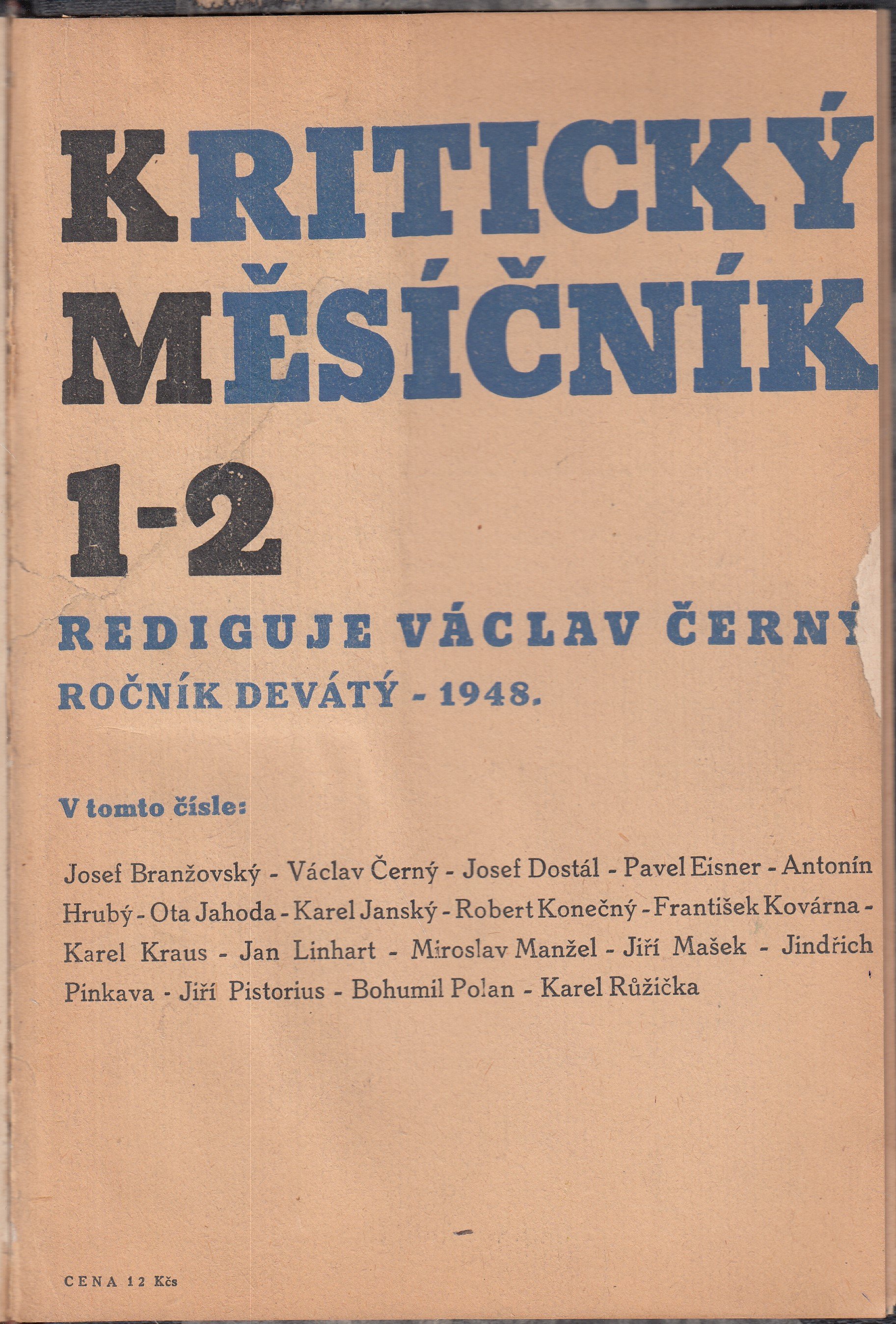 Kritický měsíčník : ročník IX. (1948)