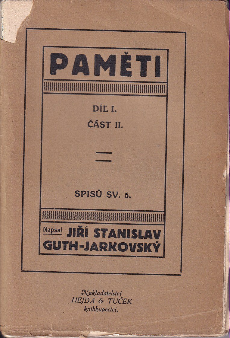 Paměti. Díl I, Doby mládí - doby štěstí (autobiografie). Část 2, Doby štěstí 1887-1918 (1928)