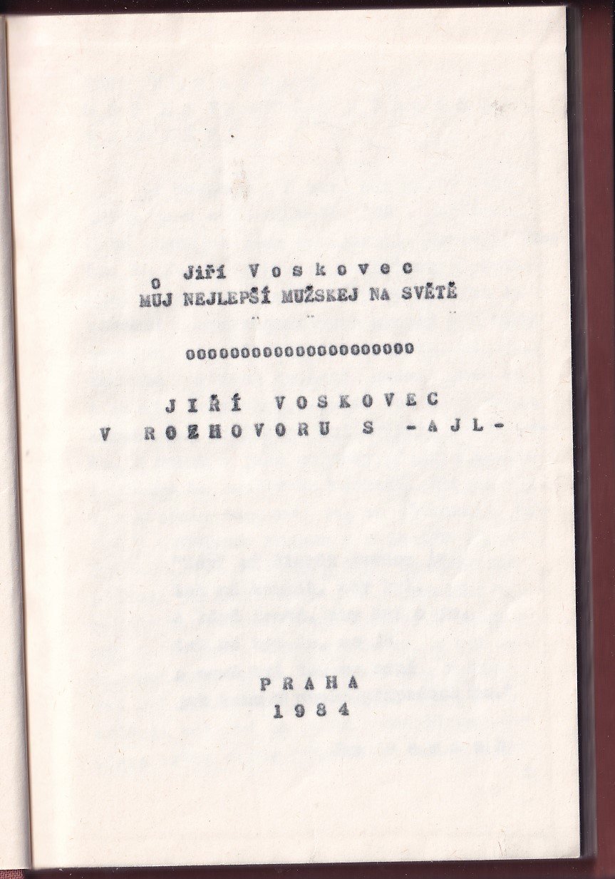 Můj nejlepší mužskej na světě - samizdat, strojopis