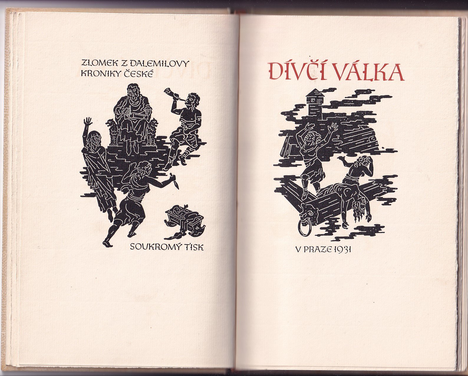 Dívčí válka : zlomek z Dalemilovy Kroniky české / [kaligrafoval a vyzdobil Old. Menhart]