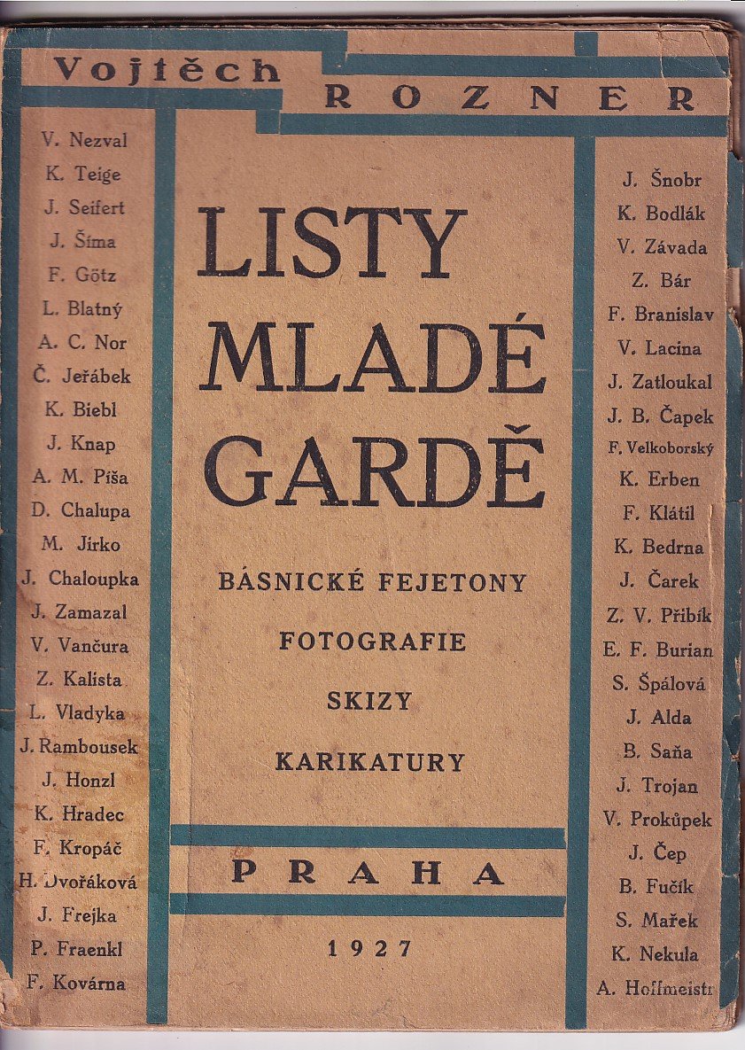 Listy mladé gardě - Básnické fejetony : Fotografie : Skizy : Karikatury