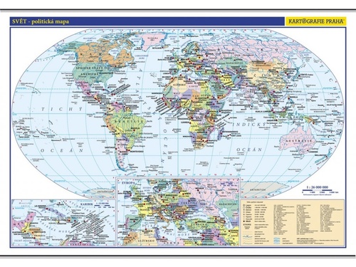 Svět – školní nástěnná politická mapa