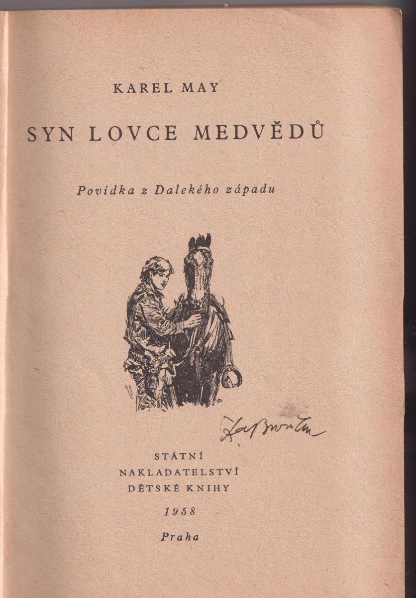 Syn lovce medvědů; PODPIS Zd. Burian (?)