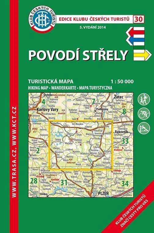 KČT 30 Povodí Střely 1:50 000 Turistická mapa 
