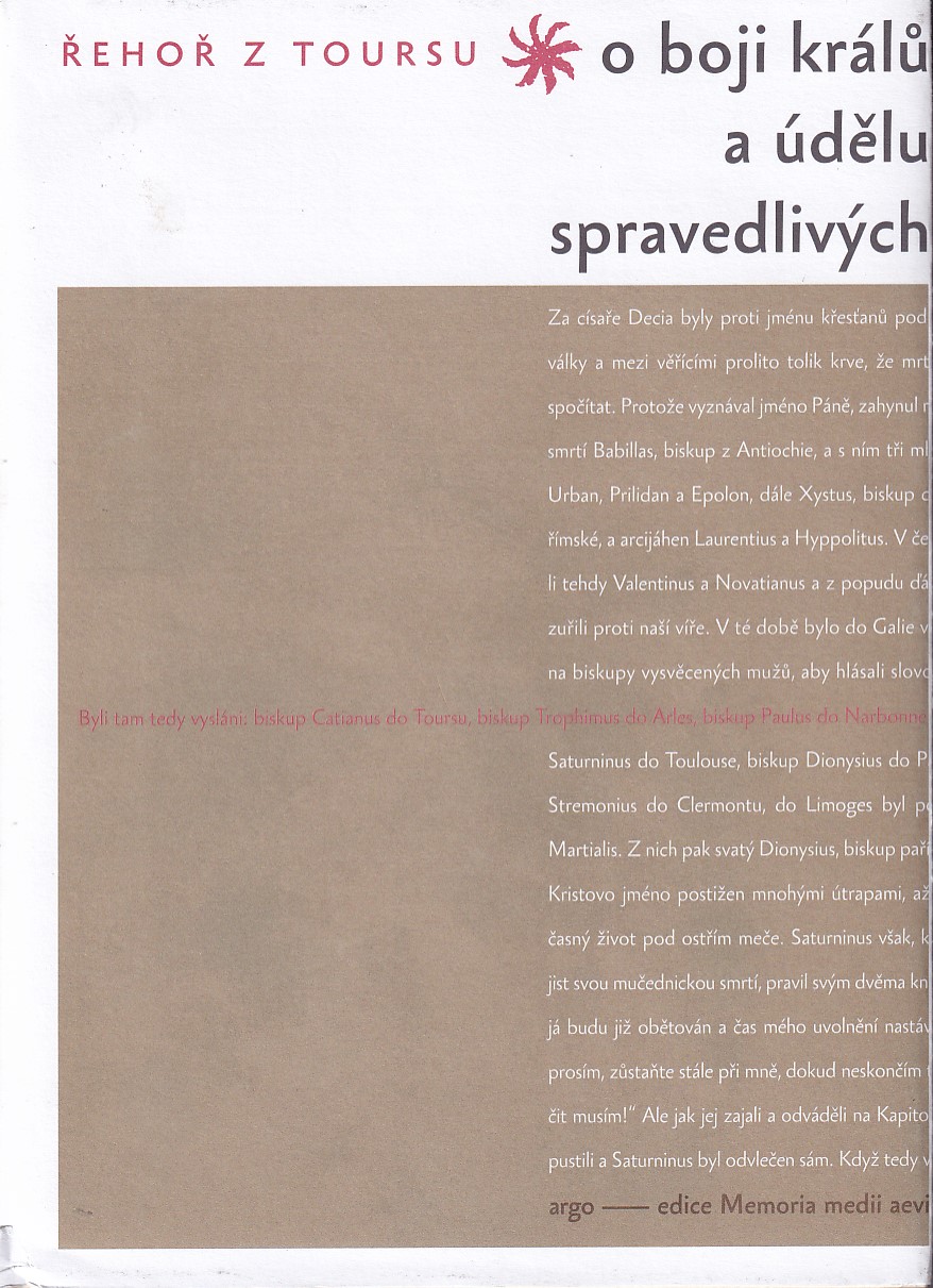 O boji králů a údělu spravedlivých : kronika Franků : dějiny v deseti knihách 