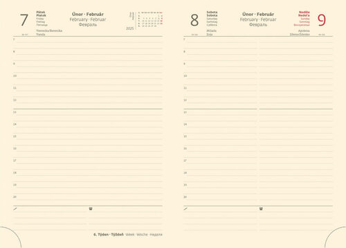 Denní diář 2025 A5 Nebrasca angl. červený