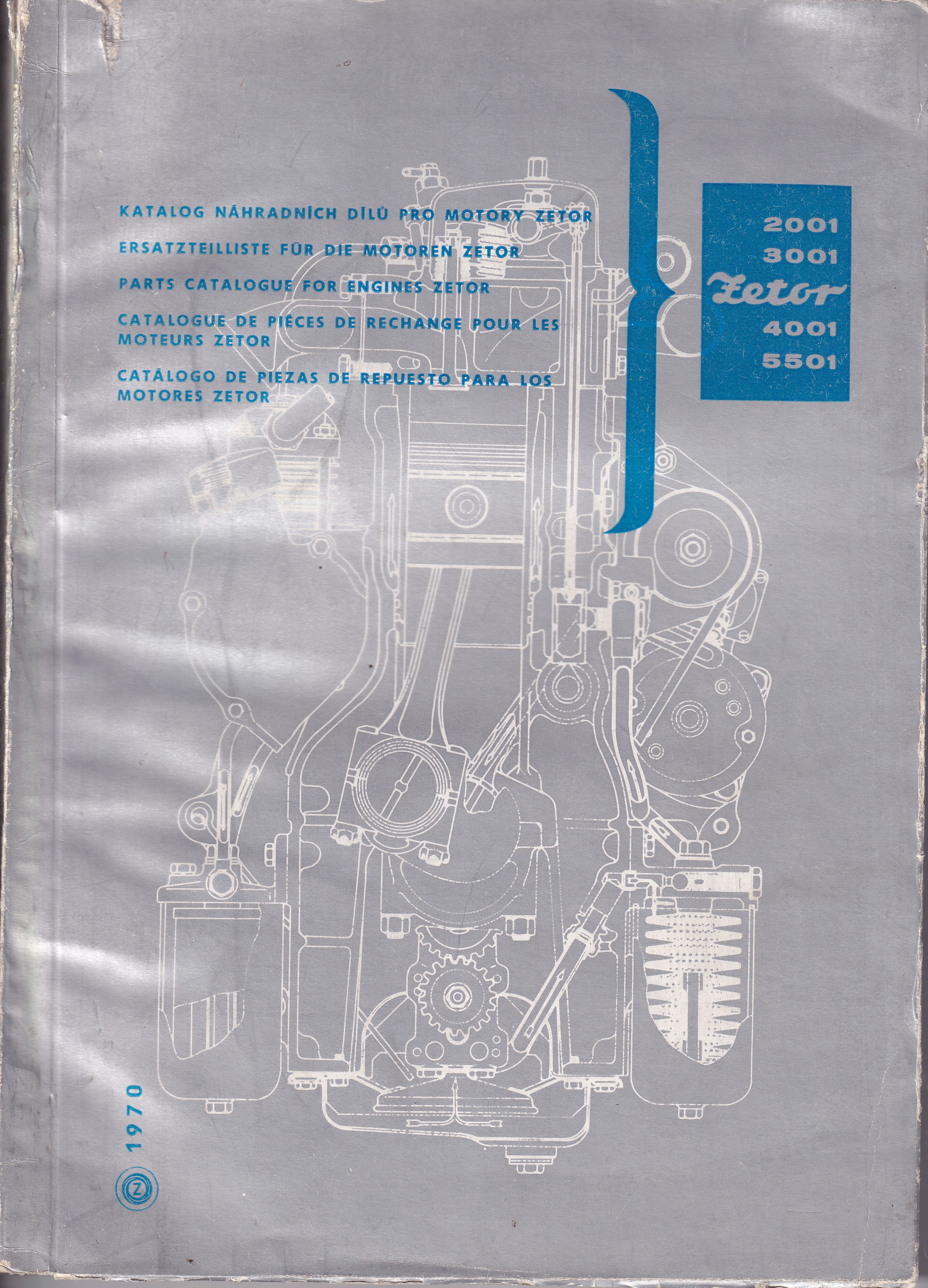 Zetor 2001, 3001, 4001, 5501 - katalog náhradních dílů pro motory