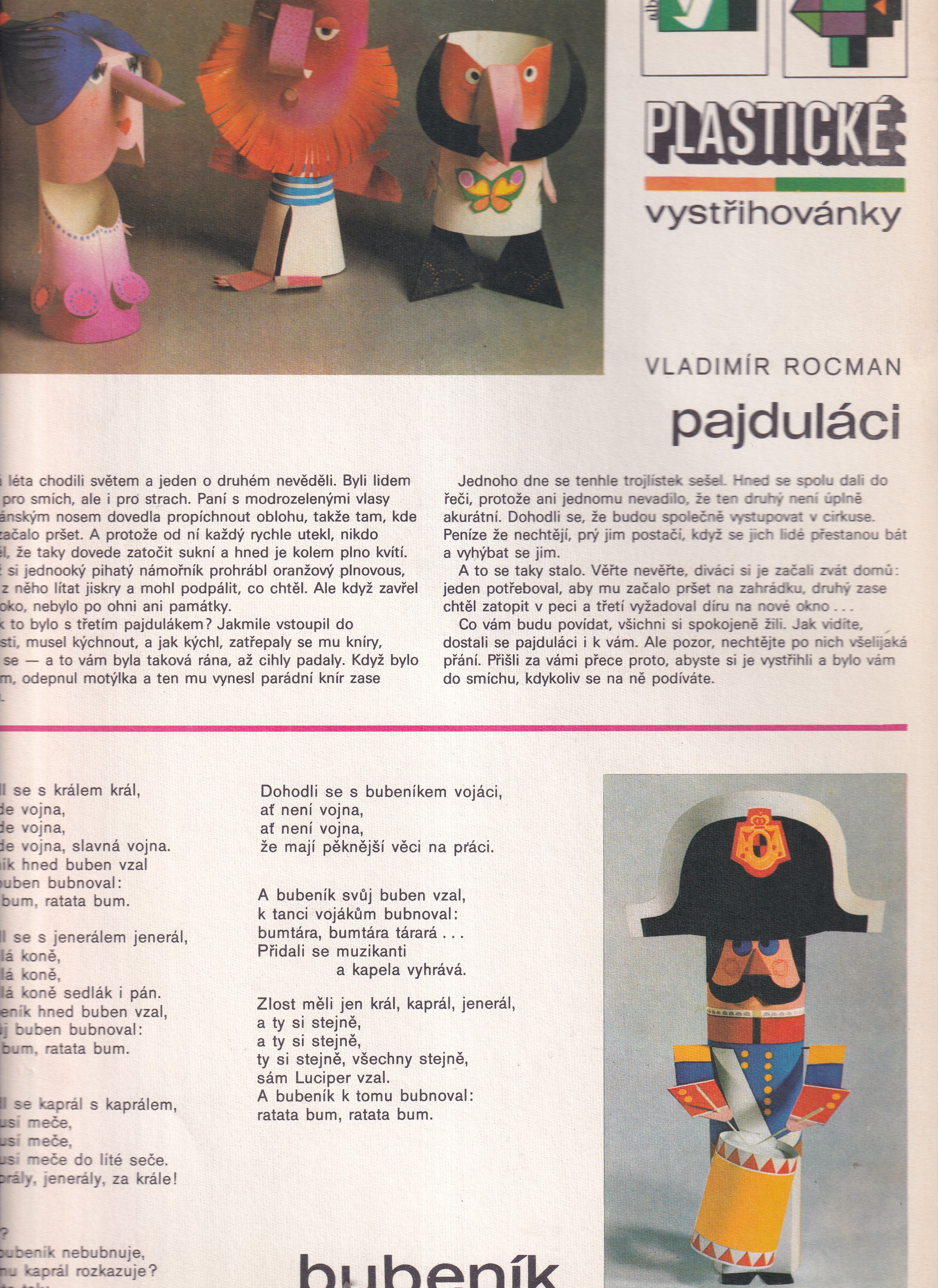 Plastické vystřihovánky - Pajduláci Bubeník