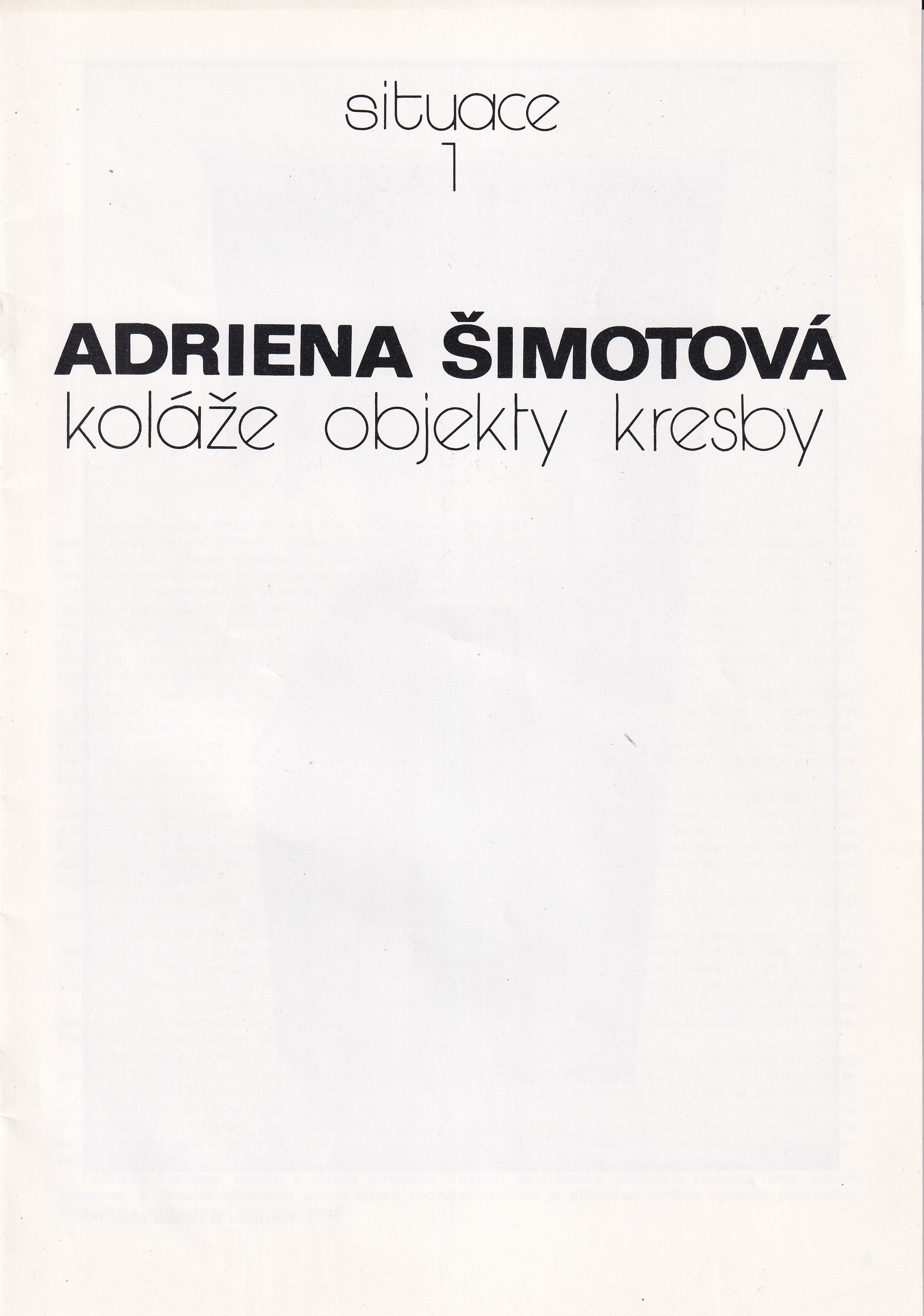 Adriena Šimotová : Koláže, objekty, kresby / Situace 1