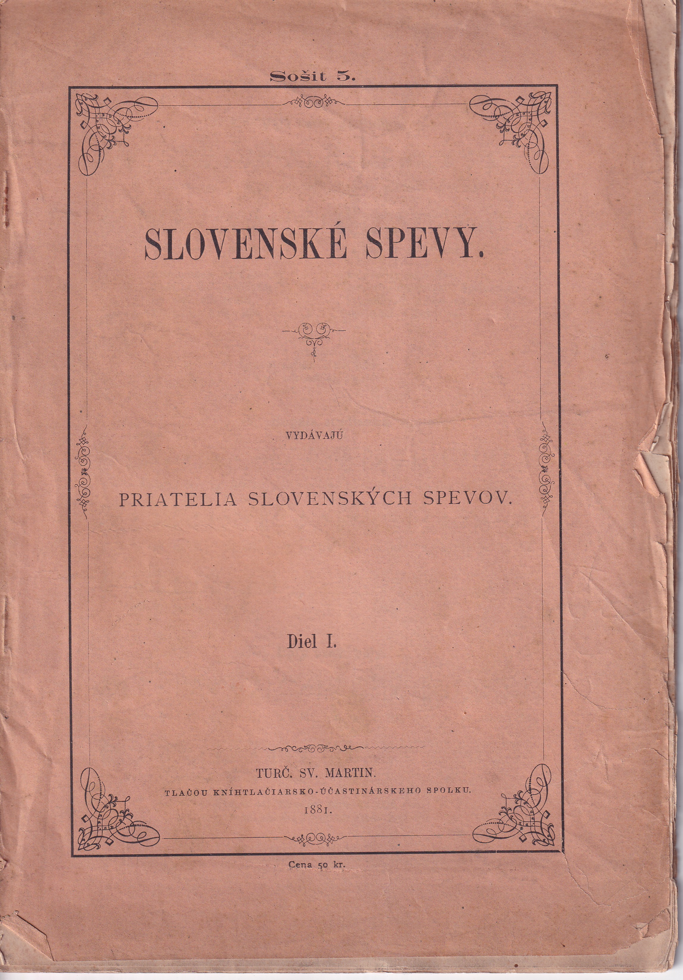 Slovenské spevy - Diel I. - sešit 5