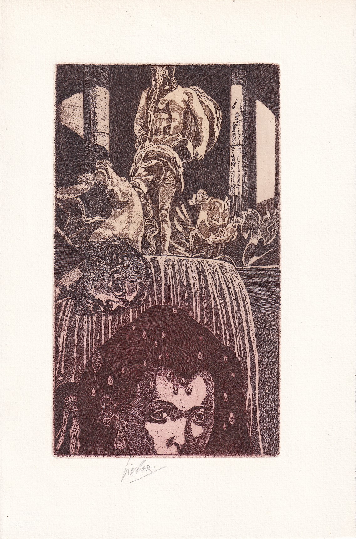 Josef Liesler - barevný lept