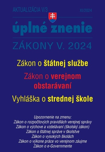 Aktualizácia V/3 2024 – štátna služba, informačné technológie verejnej správy