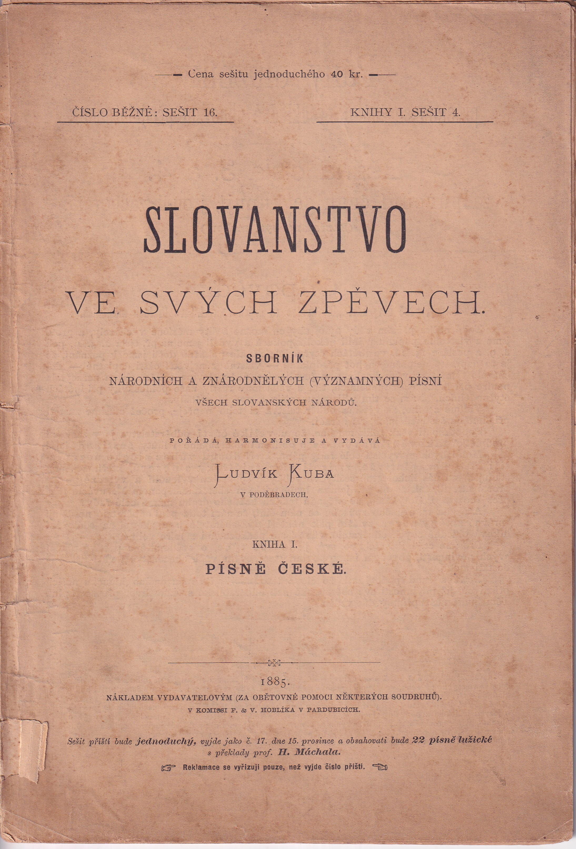 Slovanstvo ve svých zpěvech - kniha I. - sešit 16.