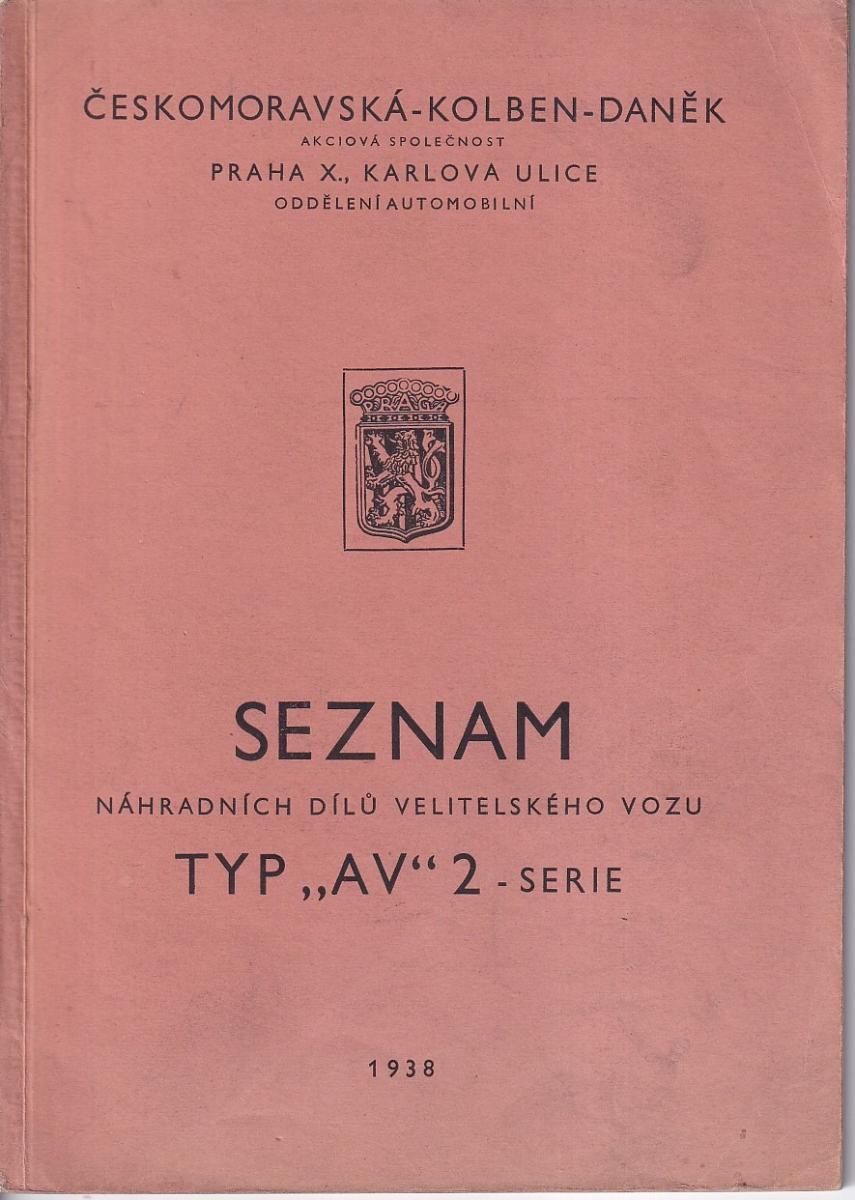Seznam náhradních dílů velitelského vozu typu AV 2-serie