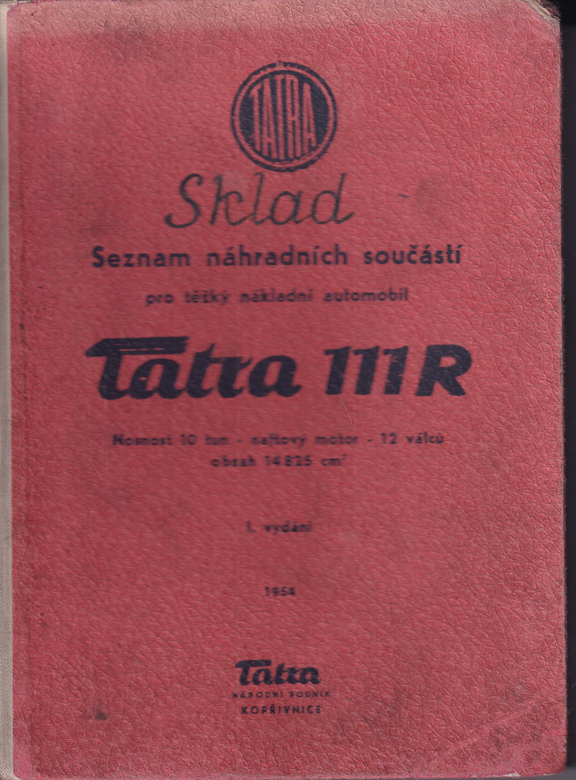 Seznam náhradních součástí pro těžký nákladní automobil Tatra 111R.