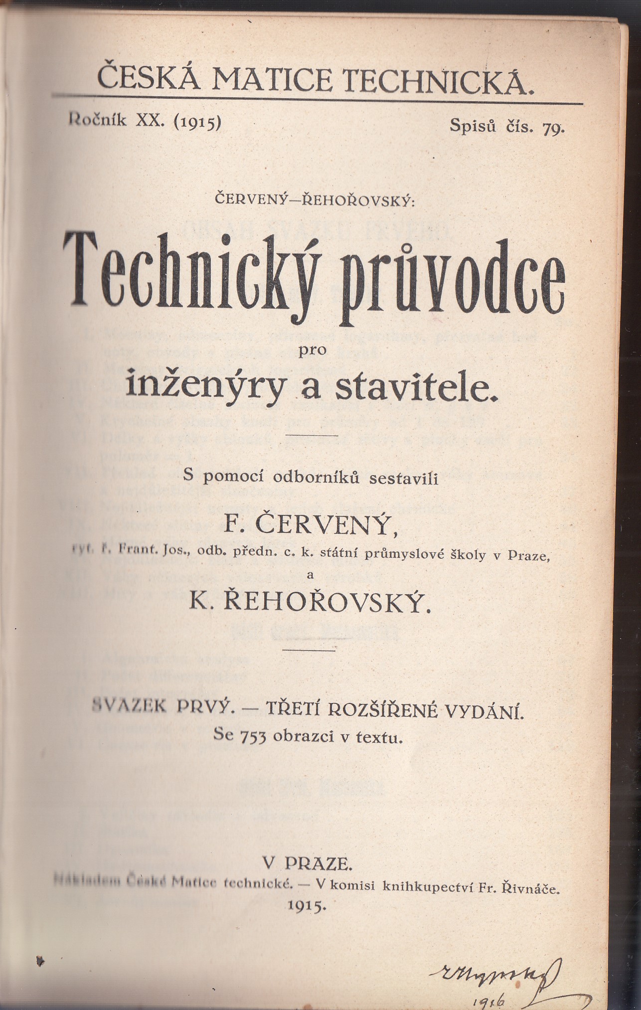 Technický průvodce pro inženýry a stavitele  Svazek prvý