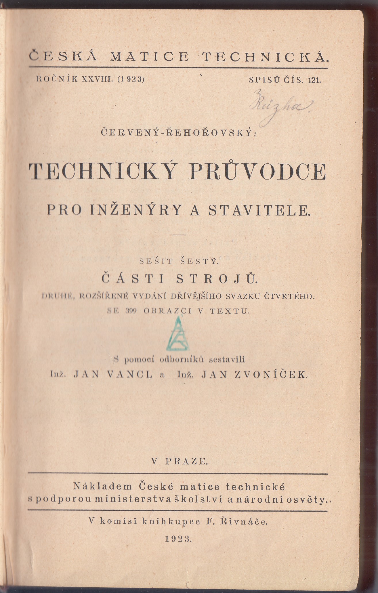 Technický průvodce pro inženýry a stavitele. Sešit šestý, Části strojů