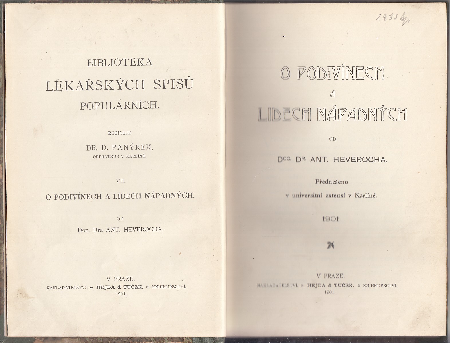 O podivínech a lidech nápadných : přednešeno v universitní extensi v Karlíně