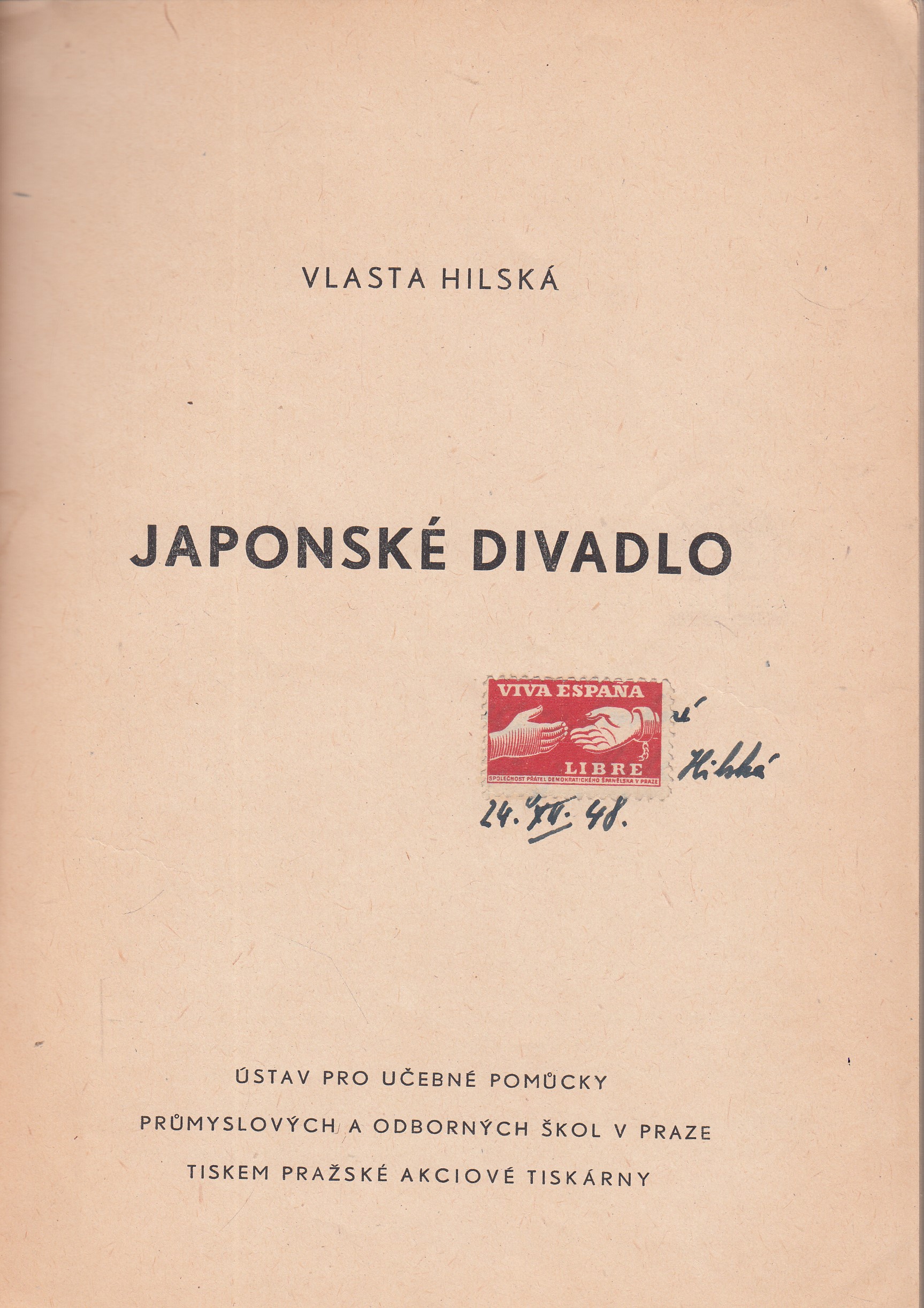 Japonské divadlo - podpis autorky