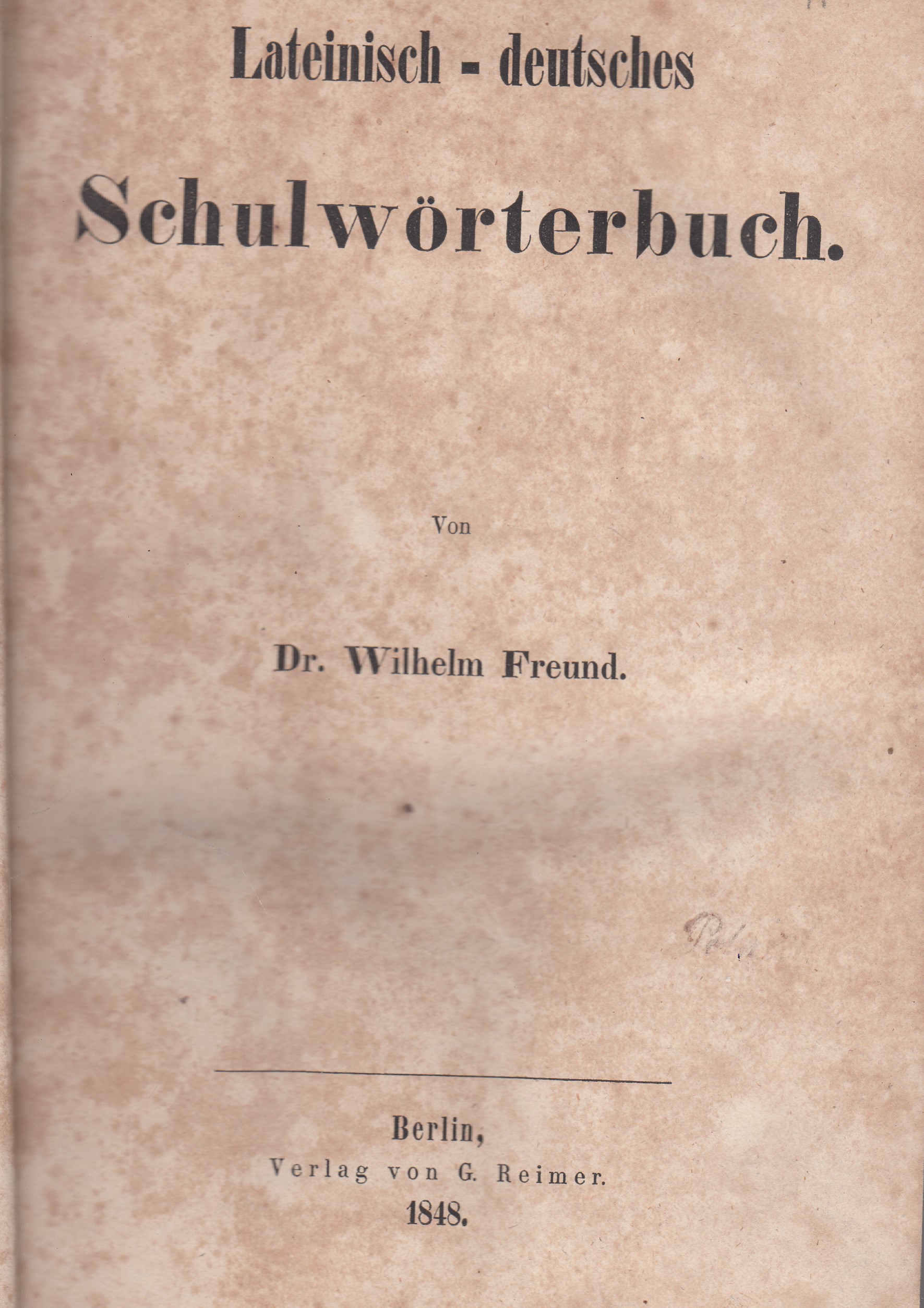 Lateinisch-deutsches Schulwörterbuch