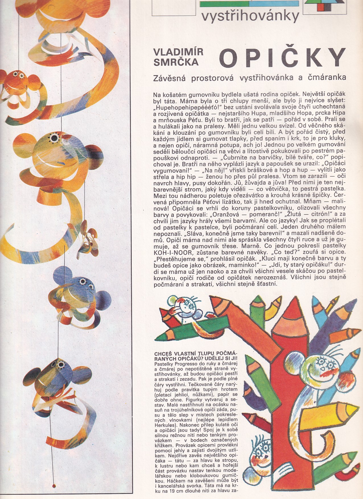 Plastické vystřihovánky - Opičky