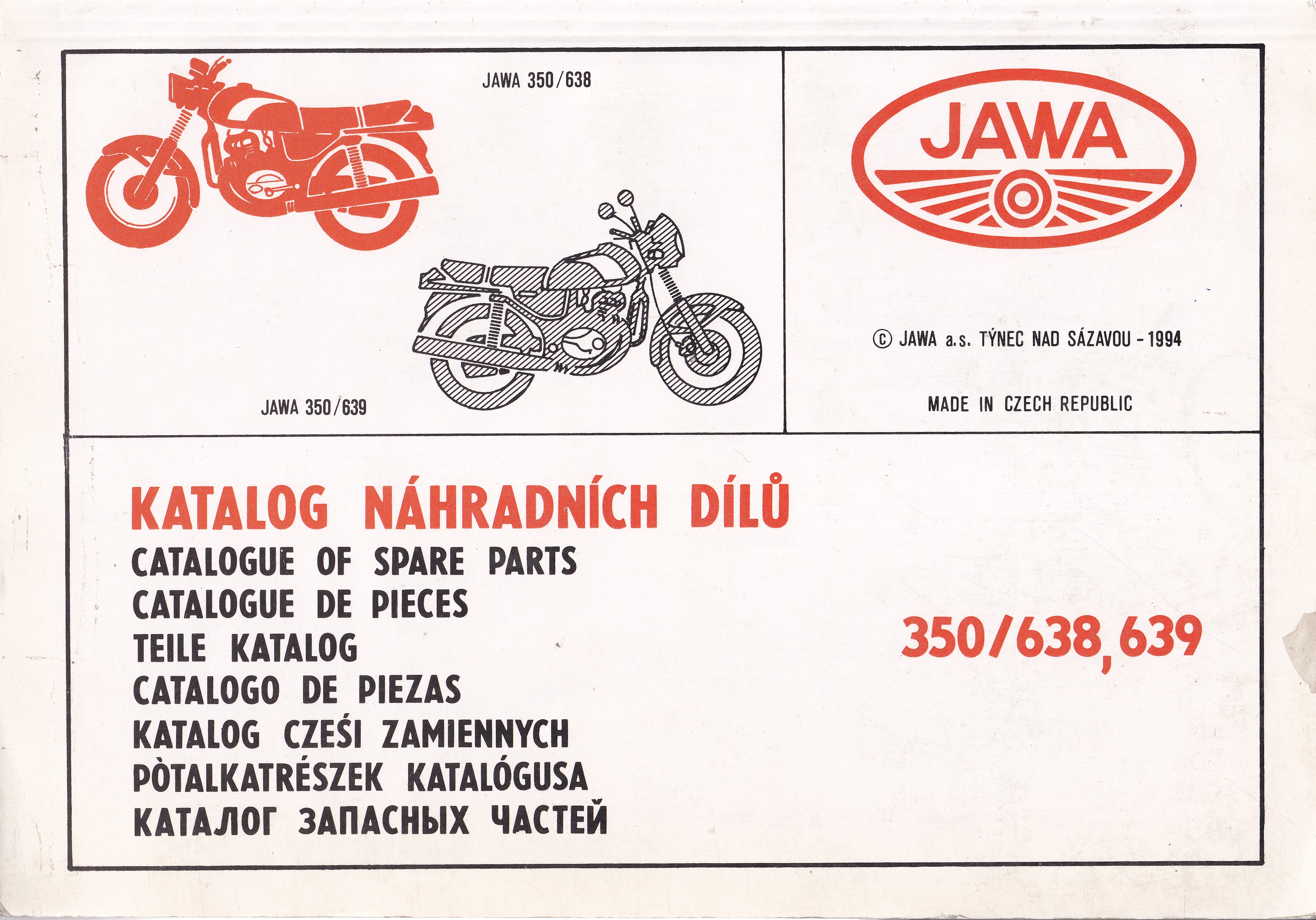 Katalog náhradních dílů - Jawa 350/638,639