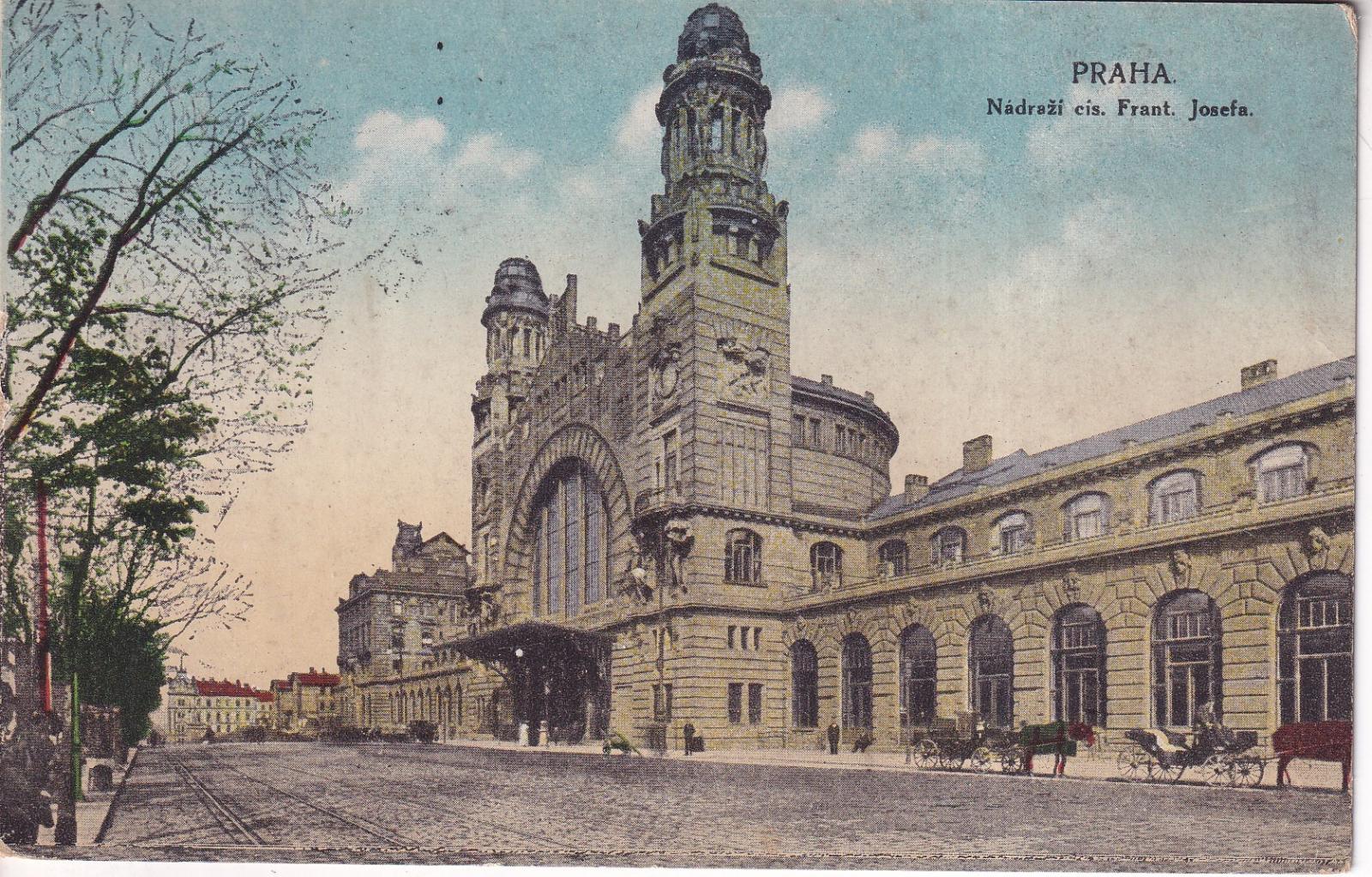 Pohled na nádraží císaře Františka Josefa, Praha (hlavní nádraží)