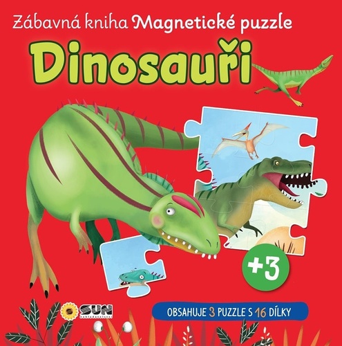 Dinosauři Zábavná kniha Magnetické puzzle