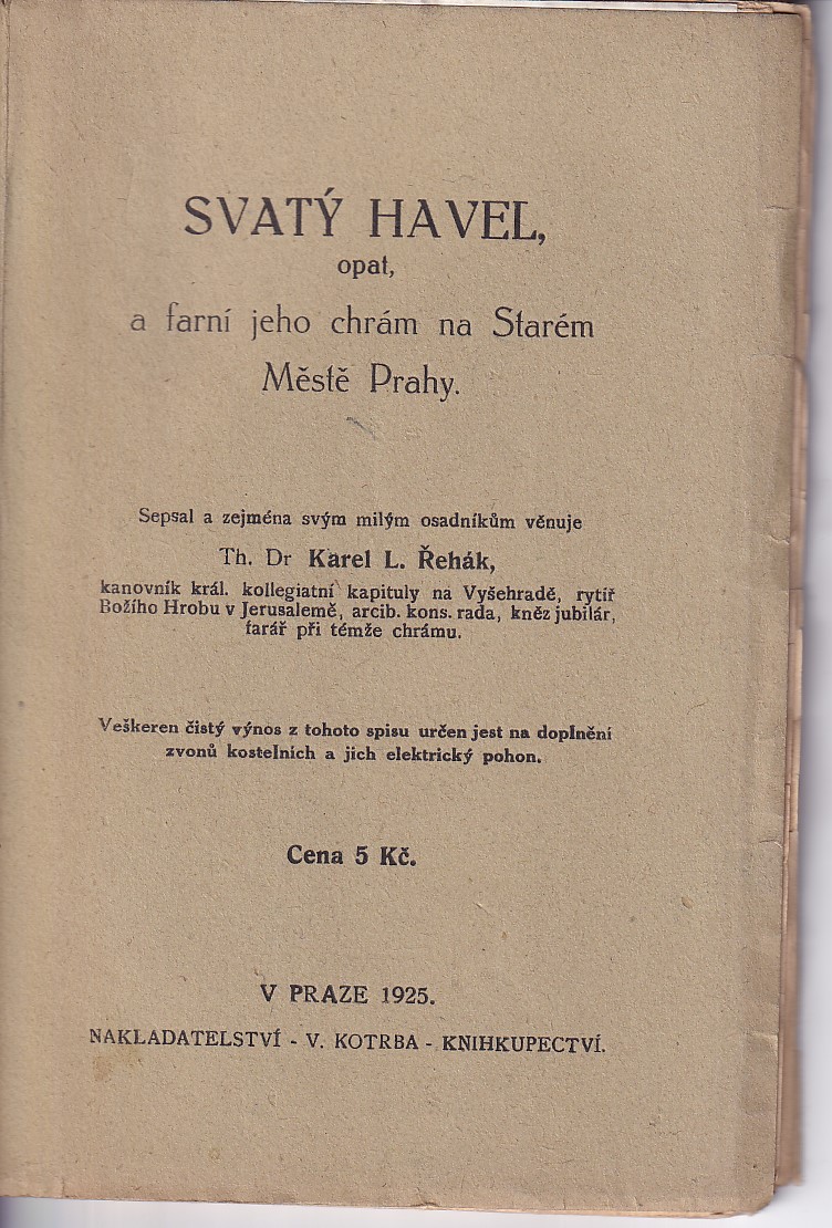 Svatý Havel, opat, a farní jeho chrám na Starém Městě Prahy