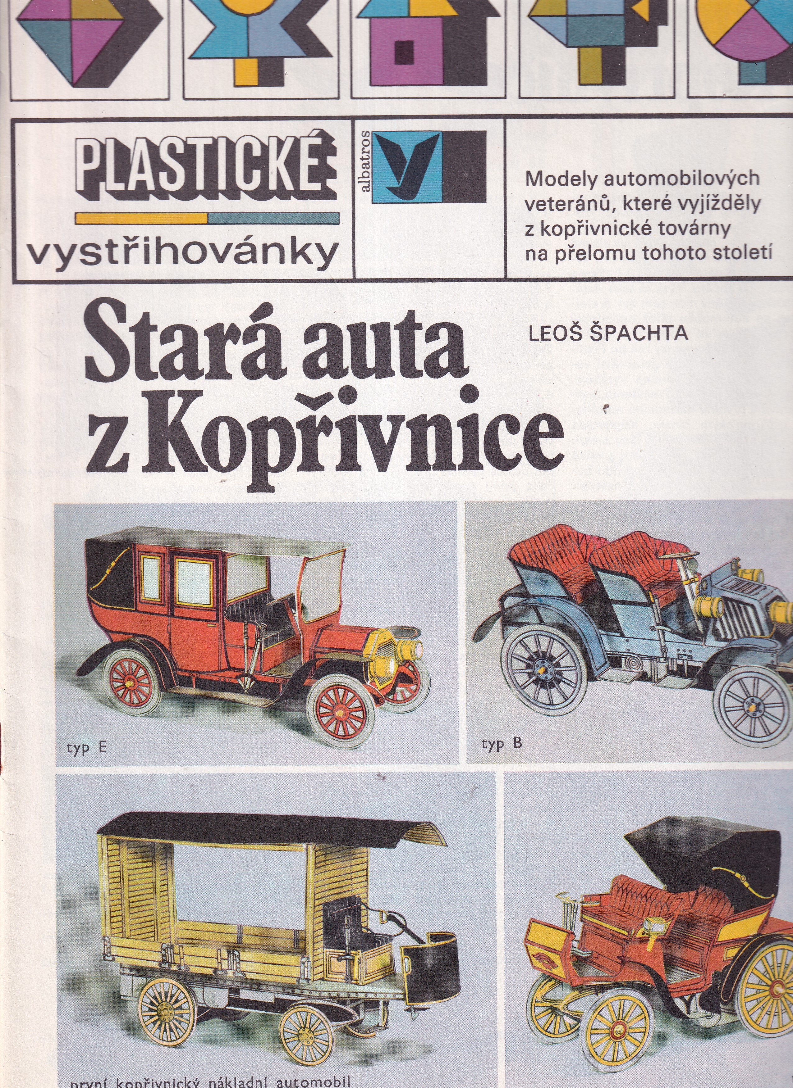 Plastické vystřihovánky - Stará auta z Kopřivnice
