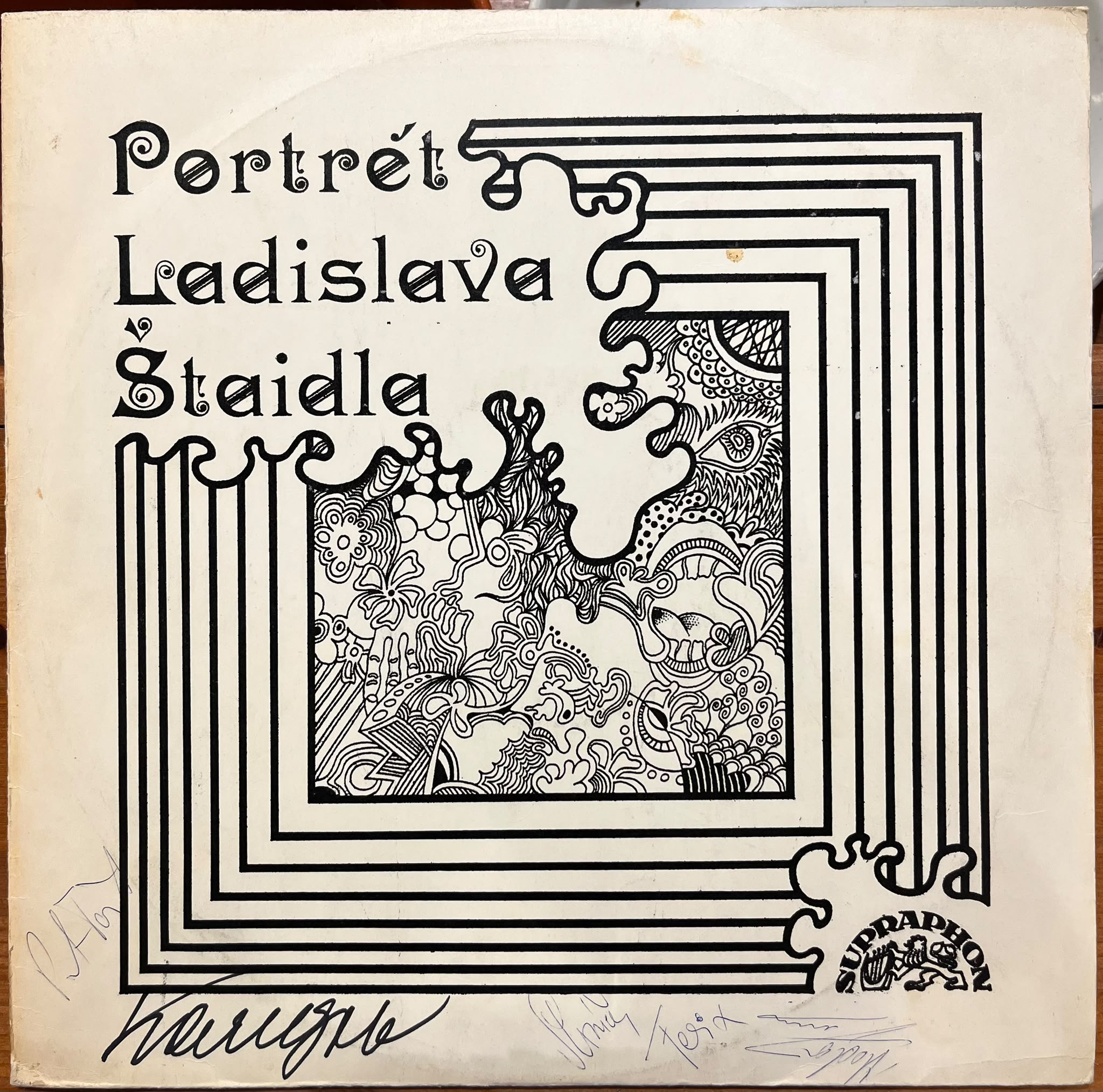 LP Portrét Ladislava Štaidla - podpisy Karel Gott, Felix Slováček, Pavel Fořt, Václav Týfa, Jitka Zelenková
